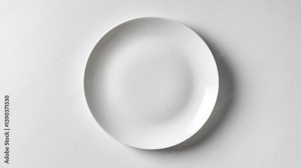 Minimalist White Plate on Clean Background Perfect for Food Presentation Minimalist White Plate on Clean Background Perfect for Food Presentation