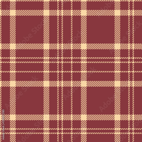 Contemporary Seamless Tartan featuring Dusky pale peach and Fire light maroon Fabric Design