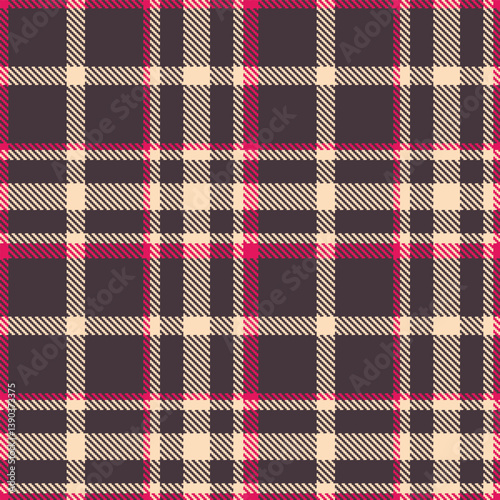 Warm dark grey Tartan patterns fabric texture. Contemporary Fire light peach Seamless Tartan