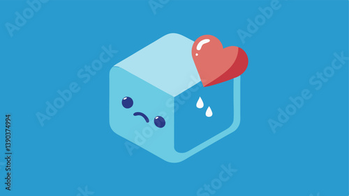 Freezing Emotions An illustration of an ice cube encasing a heart depicting emotions that are frozen and inaccessible due to trauma.