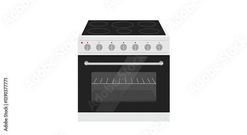 Electric stove with oven isolated on white background 