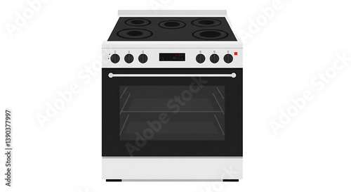 Electric stove with oven isolated on white background 
