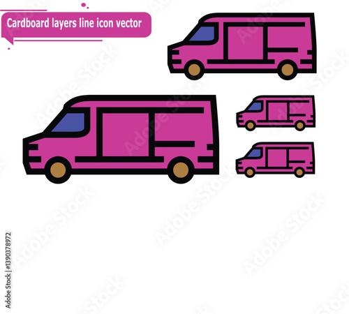 Cardboard layers line icon vector