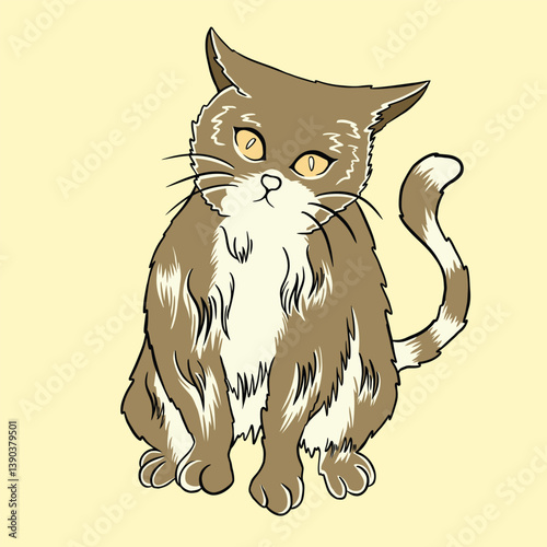cute serious cat.eps