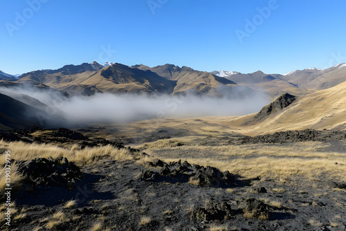 Misty Mountain Valley: Scenic Landscape