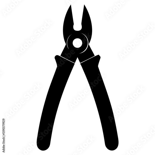 Professional Cable Cutter Vector Graphic Black Silhouette Design with Transparent Background Use