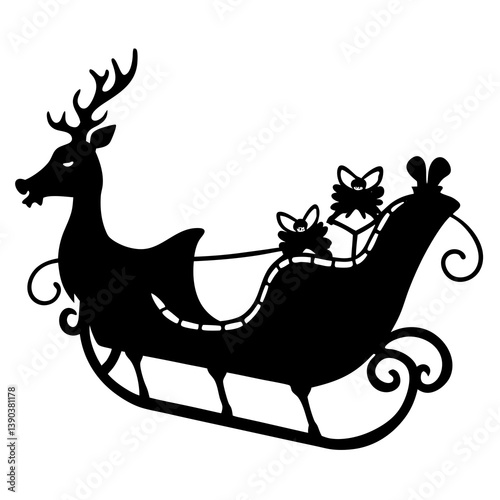 Silhouette Santa's Sleigh 