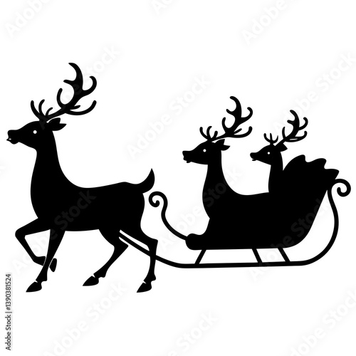 Silhouette Santa's Sleigh 
