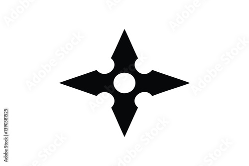 Shuriken icon silhouette on white background