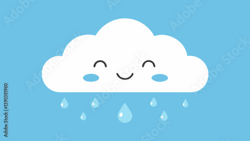 Gentle Cloud A cloud with a smiling face raining down drops of comfort and encouragement on a sad figure below symbolizing how selfcompassion can provide emotional nourishment.