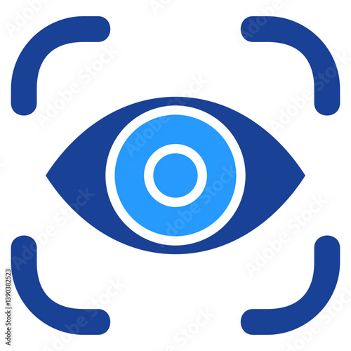 Eye Scanner Icon Single Vector Collection 