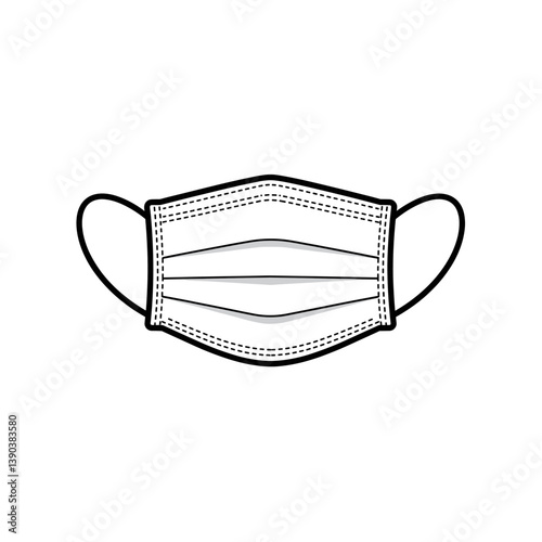 Protective Face Mask: A clean and simple, close-up image of a medical face mask, an essential item, is isolated, suggesting safety and health measures.