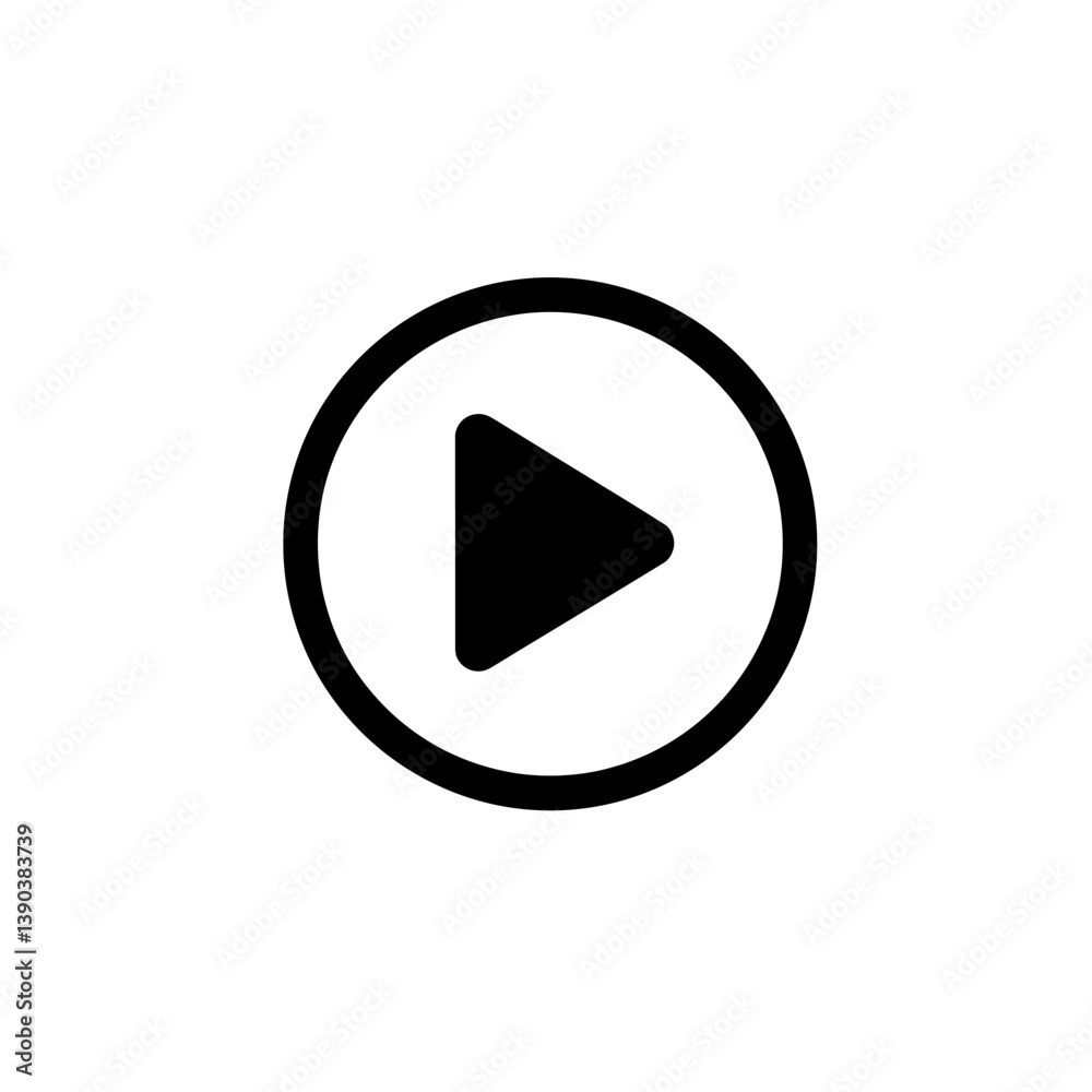 Play Button: A minimalist play button icon, a universal symbol for media, resting on an unobtrusive background. Play Button: A minimalist play button icon, a universal symbol for media, resting on an unobtrusive background.