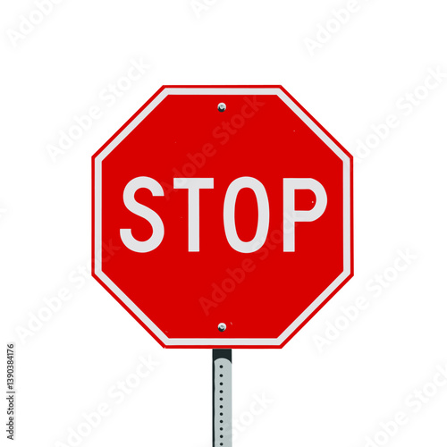 Stop Sign: A vibrant red stop sign, a universal symbol of safety and caution, prominently displayed to regulate traffic.