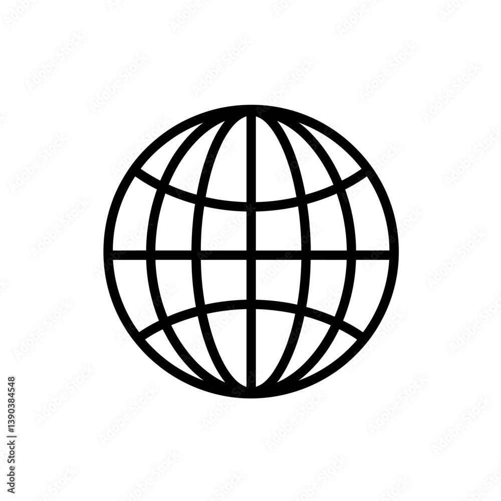 Global Connections: A minimalist depiction of the globe, representing worldwide networks, communication, and the interconnectedness of our planet.