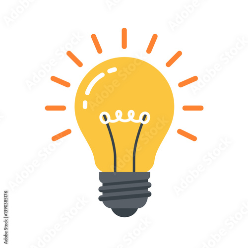 Illuminating Ideas: A vibrant illustration of a classic light bulb radiates with energy, symbolizing inspiration, creativity, and the spark of innovation.
