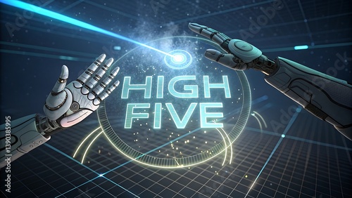 high five day internet concept of global business