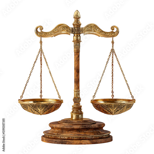 Intricate Justice Scale with Ornate Metal Design