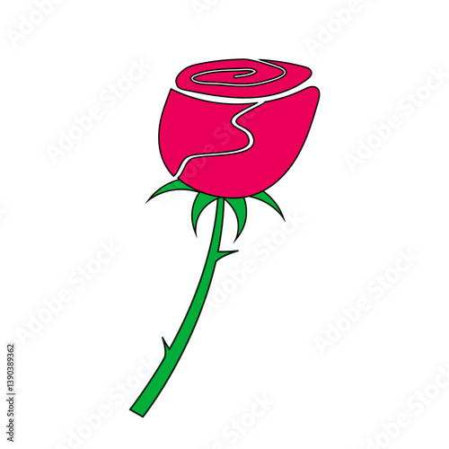 Delicate pink rose in full bloom with soft petals, isolated on a white background, representing elegance, love, and admiration