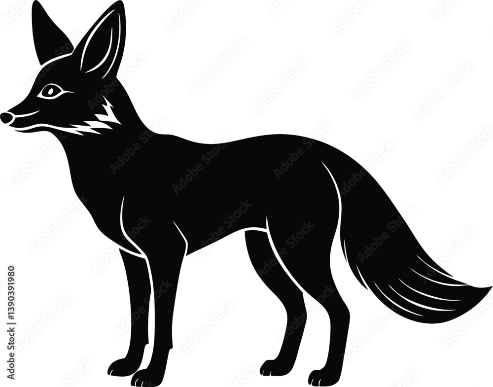 Obraz premium fennec fox silhouette eps