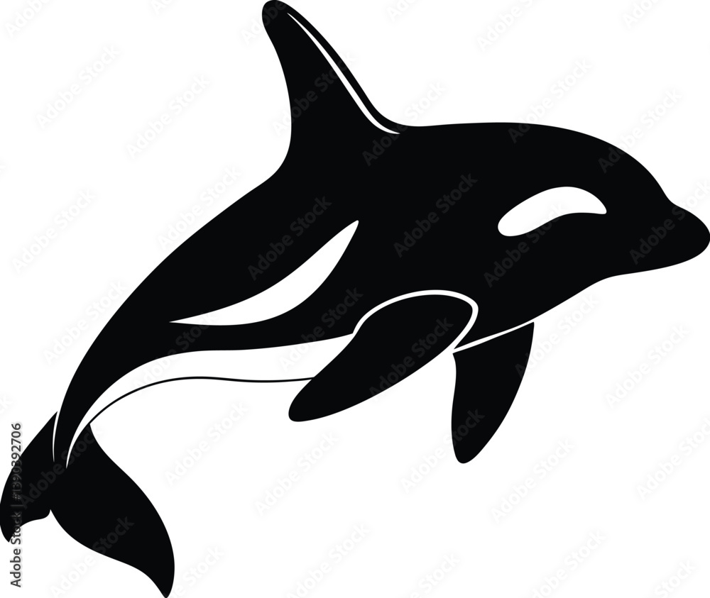 Obraz premium Orca killer whale silhouette Vector.