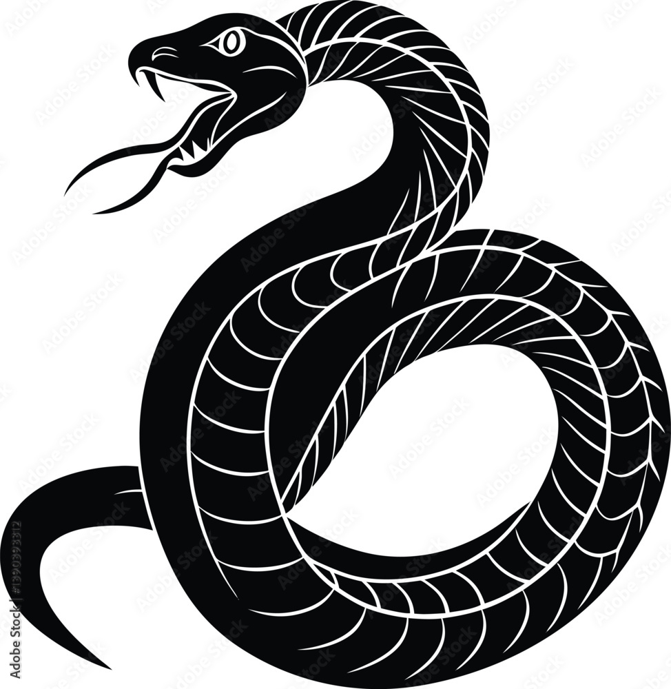 Fototapeta premium Snake silhouette sidewinding eps file.