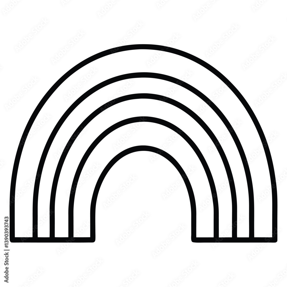 Fototapeta premium Black and White Simplified Rainbow Arch Design