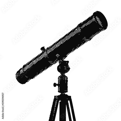 Telescope halftone grunge vector design element