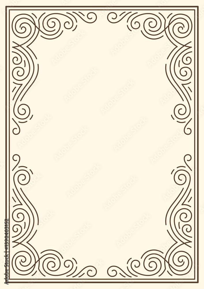 Line curl frame. Modern decorative linear background. Line curl frame. Modern decorative linear background.