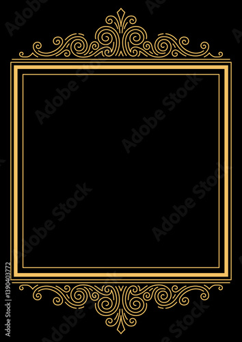Line curl frame. Modern decorative linear background.