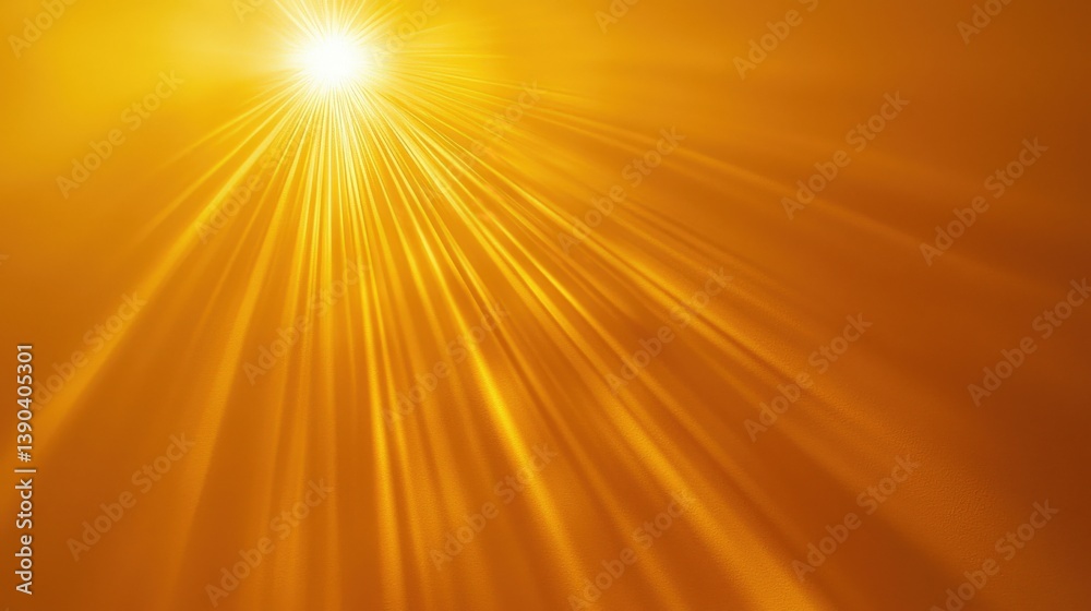 Obraz premium A vibrant yellow backdrop featuring radiant light rays emanating outward, fostering a warm and welcoming ambiance. The sun's golden radiance bathes the entire scene.