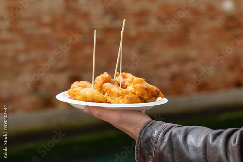 Venetian Cicchetti. Venetian-style fried mozzarella sandwiches with anchovies