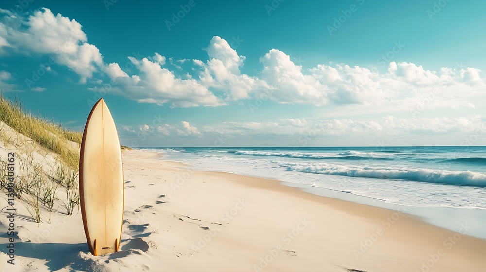Surfboard on a sunny beach. (1) Surfboard on a sunny beach. (1)