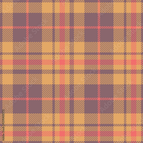 Wallpaper Mural Contemporary Deep reddish grey & Dusky sand brown Seamless Tartan Fabric Design Torontodigital.ca