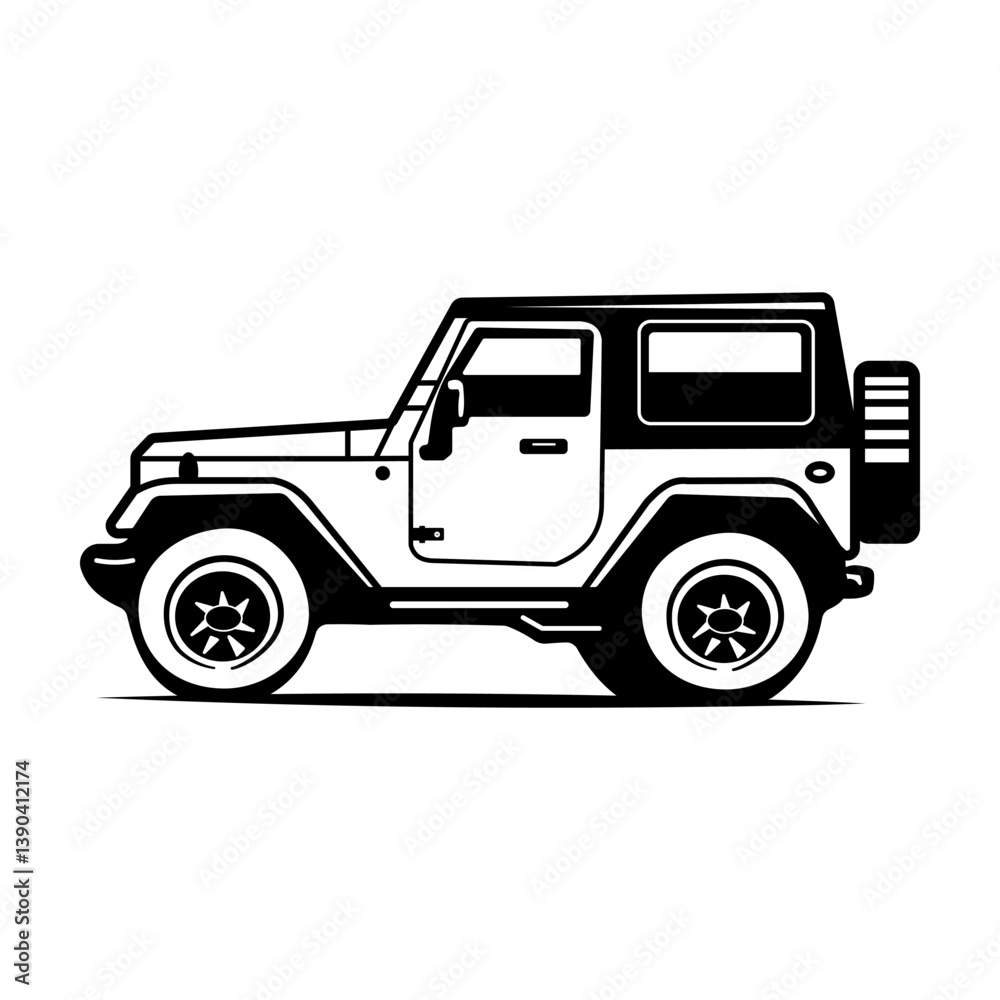 Fototapeta premium SUVs. Off-road vehicles. All-terrain vehicles. Vehicles for difficult terrain. Cars for driving outside the city. Big, cool cars