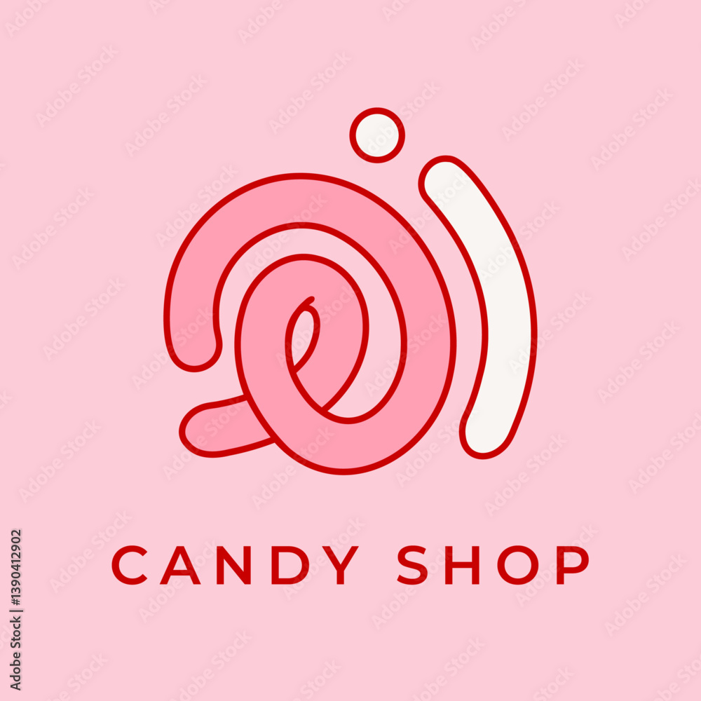 Playful Candy Shop Swirl Logo