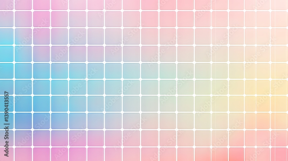 Fototapeta premium Pastel grid background with blurred colors.