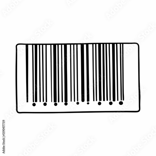 Hand Drawn Barcode Illustration for Retail and Inventory Design