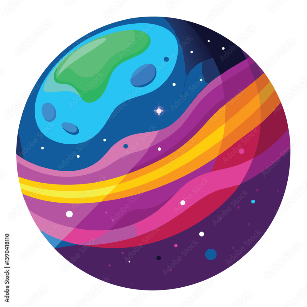 Fototapeta premium colorful-planet-galaxy-on-white-background