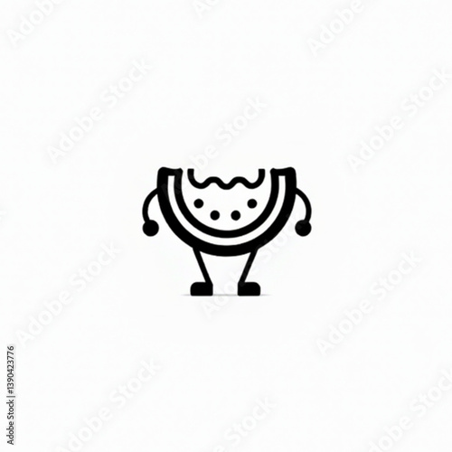 A cheerful Slice of Watermelon with Legs and Handles