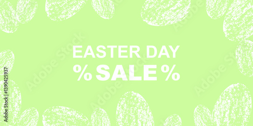 Spring holiday sale  Easter themed advertising template. Banner with color brush stroke eggs for shopping promotion