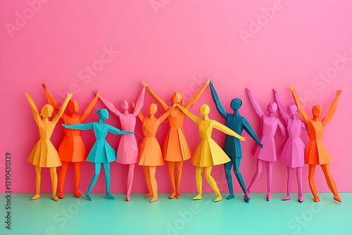 Diverse Paper People Celebrating Joyful Inclusion1