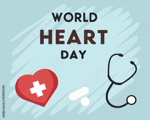 World Heart Day banner: promoting cardiovascular health awareness and prevention globally.