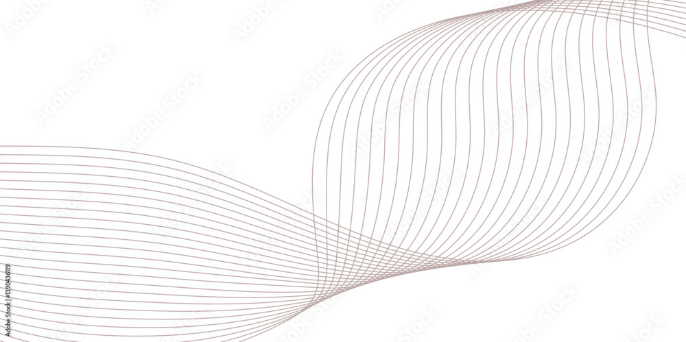 Fototapeta premium Abstract Curved Black and White Line Wave Background