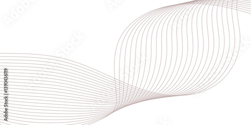 Abstract Curved Black and White Line Wave Background