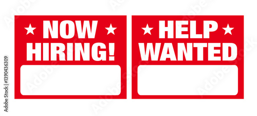 Now Hiring and Help Wanted White Yard Sign Designs	