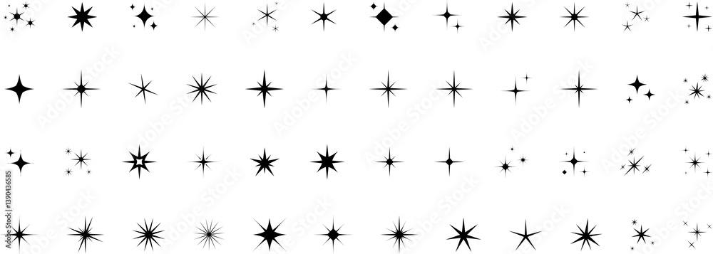 Star icons. Twinkling stars set. Sparkles, shining burst symbols isolated Star icons. Twinkling stars set. Sparkles, shining burst symbols isolated