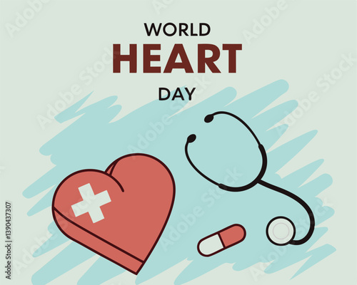 World Heart Day banner: promoting cardiovascular health awareness and prevention globally.