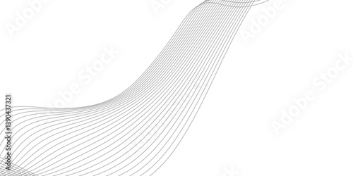 Abstract Curved Black and White Line Wave Background