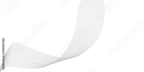 Abstract Curved Black and White Line Wave Background
